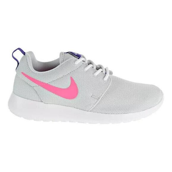 Nike Women's Roshe One Pure Platinum / Laser Pink Running Shoes 844994  SIZE 8 - Picture 2 of 6